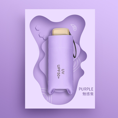 Impresión del logotipo del cliente Paraguas plegable Protección UV Paraguas transparente Five Fold Mini