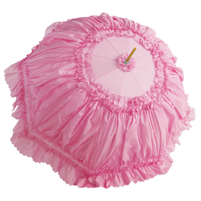 8K costillas de acero Semi automático sombrillas de encaje de princesa para mujeres Color rosa Logotipo personalizado