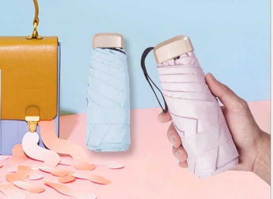 Impresión de paraguas plegables de moda cinco diseños personalizados Impresión de logotipos 20,5 pulgadas * 6k