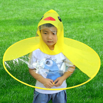 Impresión de logotipo personalizado OVNI Poncho transparente impermeable para niños Adultos Grupo de edad