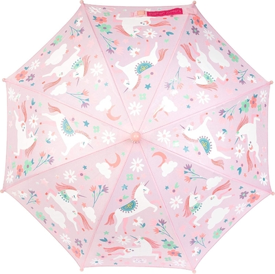 8K mango mango paraguas para niños Tejido de PVC con cambio de color Diseño lindo y fresco