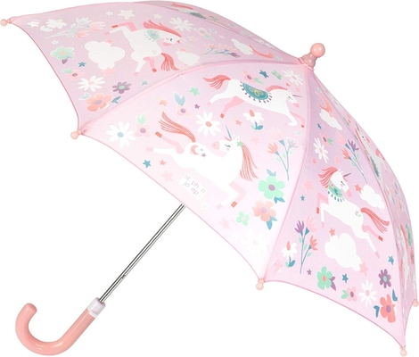 8K mango mango paraguas para niños Tejido de PVC con cambio de color Diseño lindo y fresco