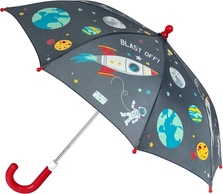 2023 lindo y fresco 8K mango de gancho resistente al viento Paraguas de lluvia para niños 190T Tejido de nylon