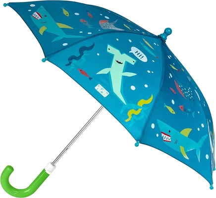 2023 lindo y fresco 8K mango de gancho resistente al viento Paraguas de lluvia para niños 190T Tejido de nylon