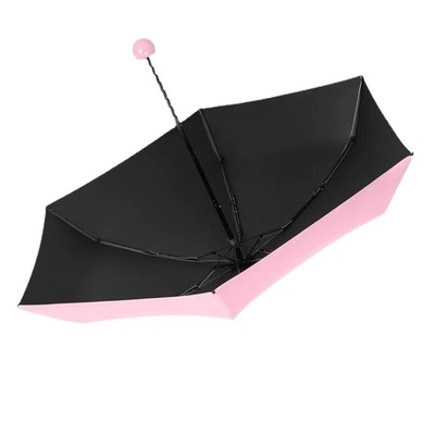 Paraguas de lluvia rosa 5 Mini cápsula de bolsillo plegable con marco de acero