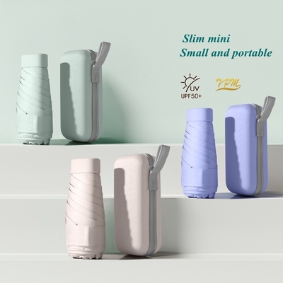 Logotipo personalizado Mini Paraguas portátil 5 plegados para días soleados y protección personalizada