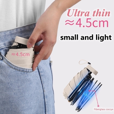 X503 Ultraligero Mini Paraguas Seis Dobles Portátil para Protección UV y Portabilidad