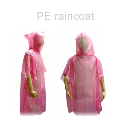 Abrigos de lluvia desechables impermeables para mujeres adultos transparentes de colores plásticos plegables