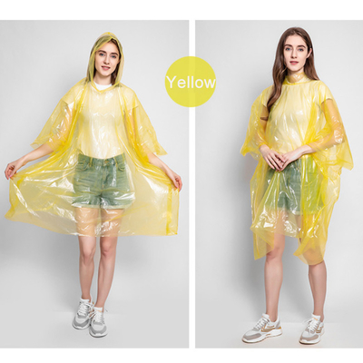Abrigos de lluvia desechables impermeables para mujeres adultos transparentes de colores plásticos plegables