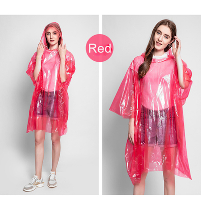 Abrigos de lluvia desechables impermeables para mujeres adultos transparentes de colores plásticos plegables