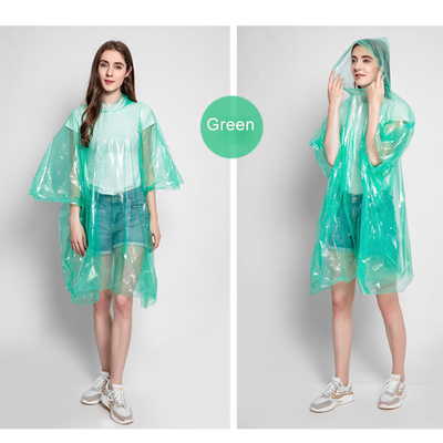 Abrigos de lluvia desechables impermeables para mujeres adultos transparentes de colores plásticos plegables