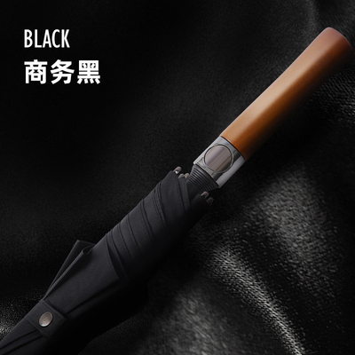 27 pulgadas de madera maciza mango curvado sombrilla gran protección contra viento y lluvia 8k logotipo personalizado