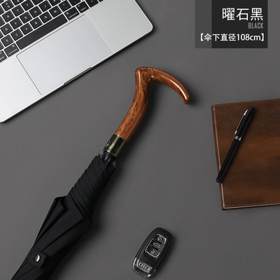 27 pulgadas de madera maciza mango curvado sombrilla gran protección contra viento y lluvia 8k logotipo personalizado