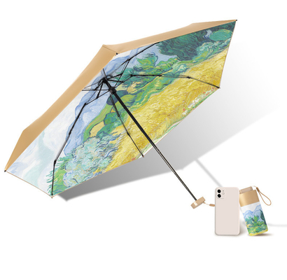 Paraguas Plegable Flor de Nacimiento Pequeño A prueba de viento A prueba de lluvia A prueba de rayos UV 5 Mini cápsula plegable