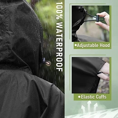 Abrigos de lluvia de poliéster impermeables para aventuras al aire libre ligeros y convenientes