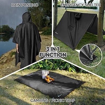Abrigos de lluvia de poliéster impermeables para aventuras al aire libre ligeros y convenientes