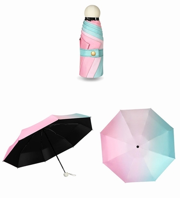 Novedad Gradiente Creativo Color Morandi Estilo 50% Protector solar plegable Paraguas de bolsillo