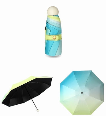 Novedad Gradiente Creativo Color Morandi Estilo 50% Protector solar plegable Paraguas de bolsillo