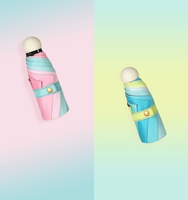 Novedad Gradiente Creativo Color Morandi Estilo 50% Protector solar plegable Paraguas de bolsillo