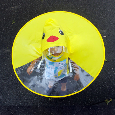 Impresión de logotipo personalizado para niños impermeable transparente Poncho impermeable para tamaño convencional