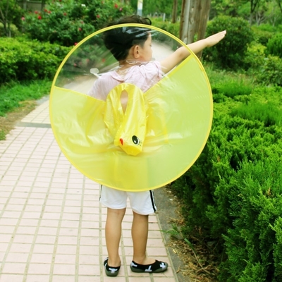 Impresión de logotipo personalizado para niños impermeable transparente Poncho impermeable para tamaño convencional
