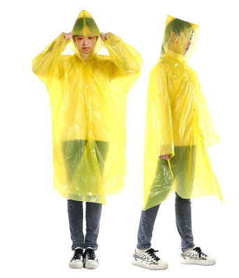 Adultos estilo Glam de diseño impermeable transparente largo poncho con capucha desechable