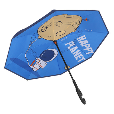 Paraguas para alumnos de mano larga libre Protección contra la lluvia y el sol 190T Tejido Ponegee