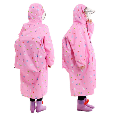 Abrigos de lluvia largos y transparentes Abrigos de lluvia de dos bordes para niños con poncho de una pieza
