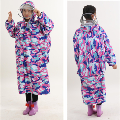 Abrigos de lluvia largos y transparentes Abrigos de lluvia de dos bordes para niños con poncho de una pieza