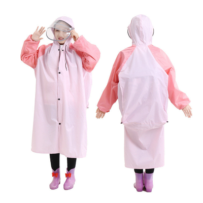 Abrigos de lluvia largos y transparentes Abrigos de lluvia de dos bordes para niños con poncho de una pieza
