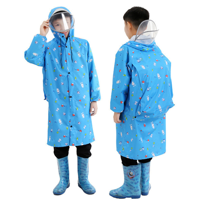 Abrigos de lluvia largos y transparentes Abrigos de lluvia de dos bordes para niños con poncho de una pieza