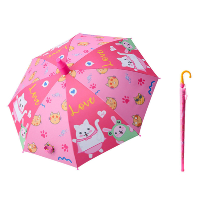 Paraguas para niños de mango largo con funcionamiento semiautomático y estuche impermeable