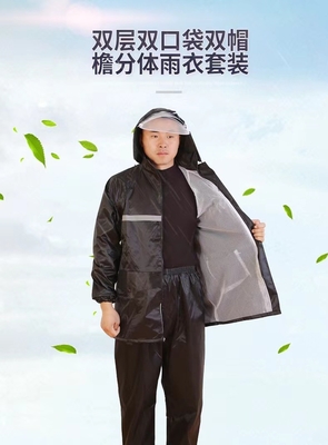 Chaqueta de lluvia de poliéster de nylon de PVC para hombres para motociclistas