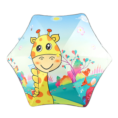 Peso ligero todo en 1 Paraguas de dibujos animados para niños UPF50 Protección solar 74cm Diámetro abierto
