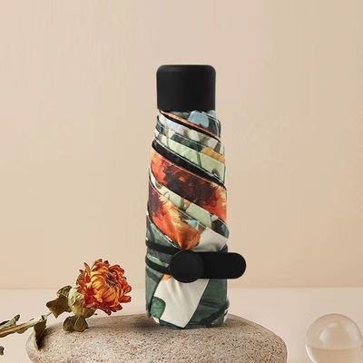 Paracaídas de metal recubierto de oro con el eje Diy estilo japonés y coreano 5 plegados Mini bolsillo UV