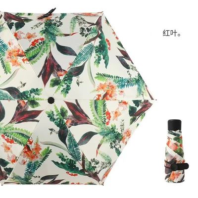 Paracaídas de metal recubierto de oro con el eje Diy estilo japonés y coreano 5 plegados Mini bolsillo UV