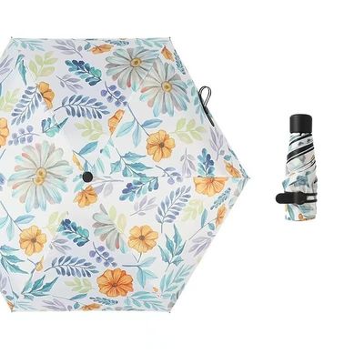 Paracaídas de metal recubierto de oro con el eje Diy estilo japonés y coreano 5 plegados Mini bolsillo UV