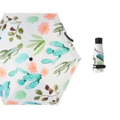 Paracaídas de metal recubierto de oro con el eje Diy estilo japonés y coreano 5 plegados Mini bolsillo UV