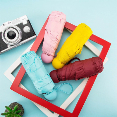 Capsula de protección UV de cinco pliegues de bolsillo Super diminuto paraguas con impresión de placa completa