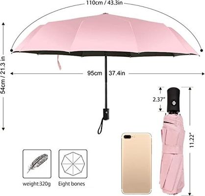 Arco de metal sombrilla de viaje rosa para mujeres sombrilla de sol ligera apertura automática