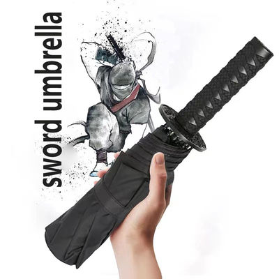 Espada de Samurai Creativo Puño de sombrilla para adultos Evitar el viento Paraguas para automóvil masculino femenino