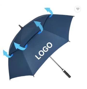 Control semiautomático Todo en una función Logotipo personalizado Paraguas de golf con dosel grande