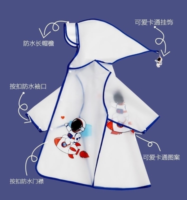Pañuelo de lluvia para bebés de jardín de infantes Ropa impermeable EVA translúcida para niños y niñas