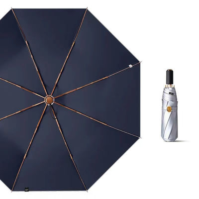 3 Paraguas plegables de titanio de plata para regalos corporativos Protección UV portátil duradera