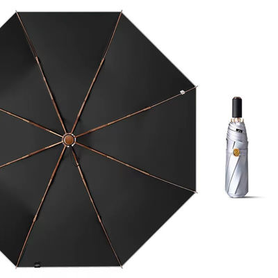 3 Paraguas plegables de titanio de plata para regalos corporativos Protección UV portátil duradera
