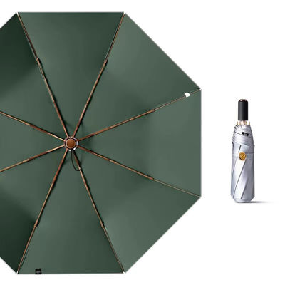 3 Paraguas plegables de titanio de plata para regalos corporativos Protección UV portátil duradera