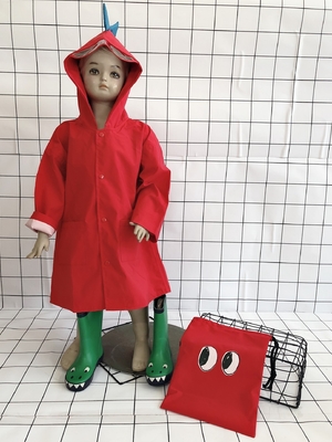Pañuelo de lluvia transparente para niños de dinosaurios pequeños en el jardín de infantes y el grado 1-3