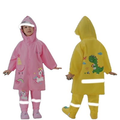 Bata de lluvia de dibujos animados para niños de material de Oxford Color personalizado Diseño de dinosaurio bebé lindo