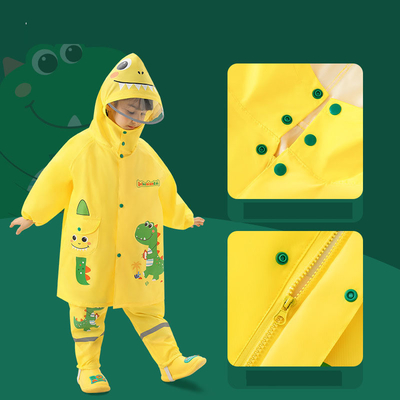 Bata de lluvia de dibujos animados para niños de material de Oxford Color personalizado Diseño de dinosaurio bebé lindo
