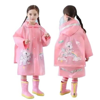 Políester listo para viajar niños impermeable poncho para protección ligera y transpirable